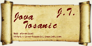 Jova Tošanić vizit kartica